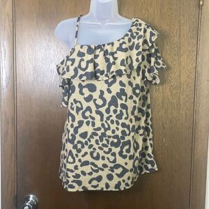 Leopard Ruffle Top